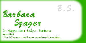 barbara szager business card