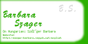 barbara szager business card